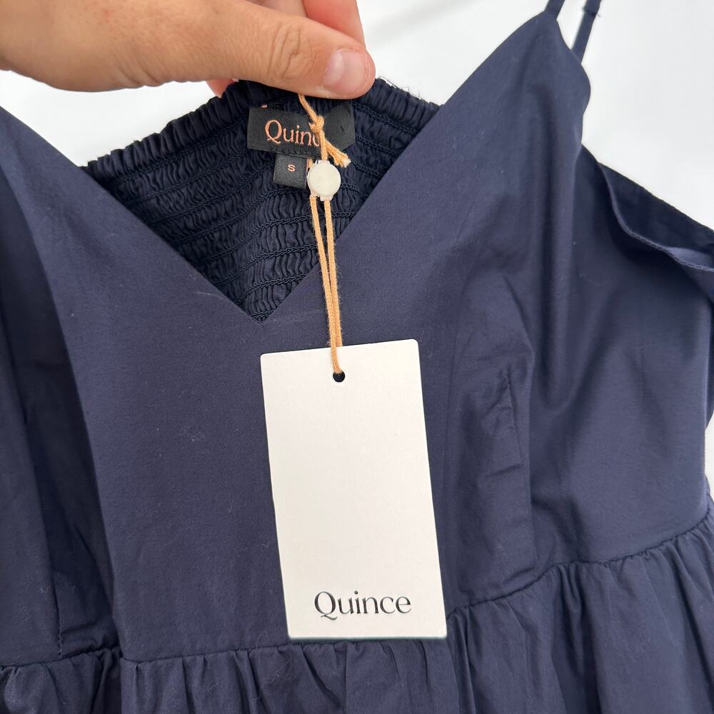 QUINCE NWT Organic Cotton Sleeveless Maxi Dress in Navy // S - Picture 8 of 12